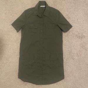 Dalia Khaki Green Utility Shirt Dress Size XS